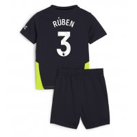 Camiseta Manchester City Ruben Dias #3 Visitante Equipación para niños 2024-25 manga corta (+ pantalones cortos)